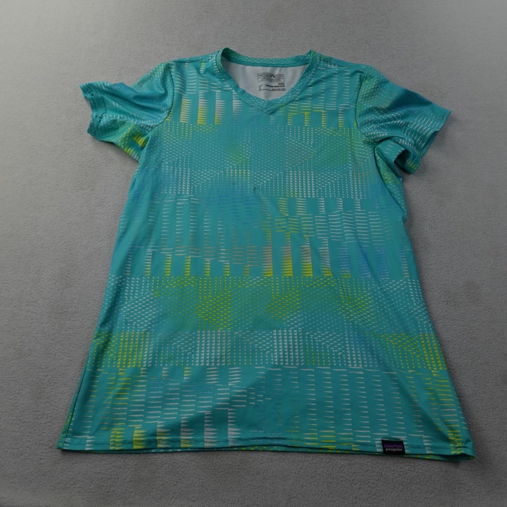 Patagonia Capilene Daily Womens Small Baselayer Shirt Graphic V Neck Hiking